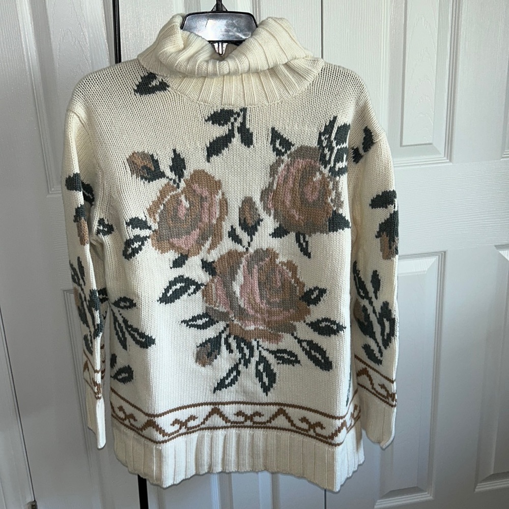 Tuckernuck Cream Floral Turtleneck Sweater